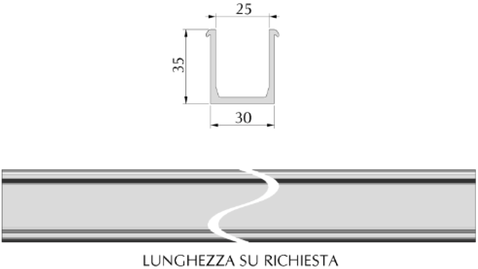 Profilo Base Altre Lunghezze PER FOTOVOLTAICO